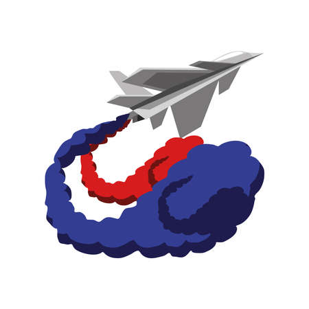 flag with airplane air showのイラスト素材