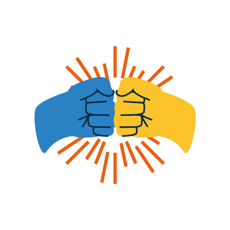 two fists togetherのイラスト素材