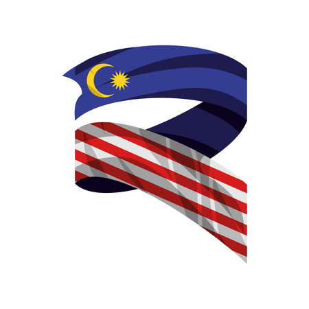 curled malaysia flagのイラスト素材