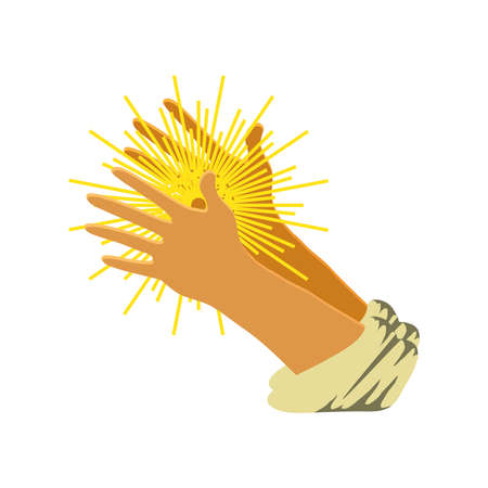 hands with bright starのイラスト素材