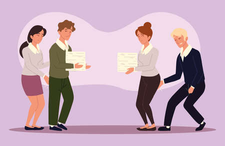 set of harassment at workplaceのイラスト素材