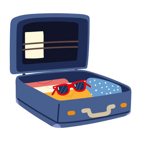 open suitcase travelのイラスト素材