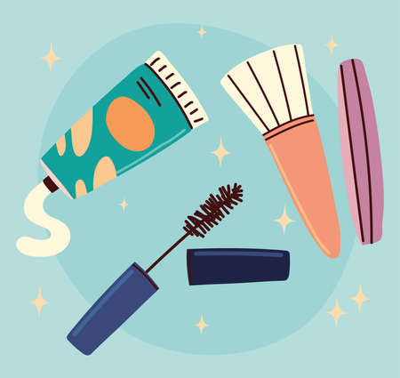 cosmetic makeup setのイラスト素材