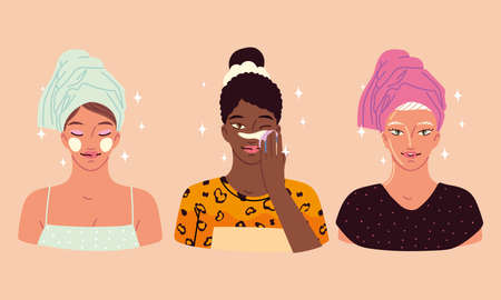 women skincare creamのイラスト素材