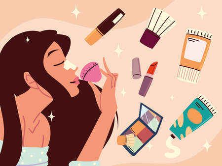 woman makeup kitのイラスト素材