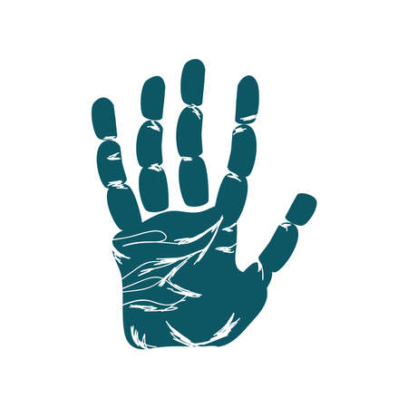 blue left hand printのイラスト素材