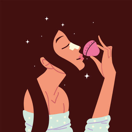 woman apply foundationのイラスト素材