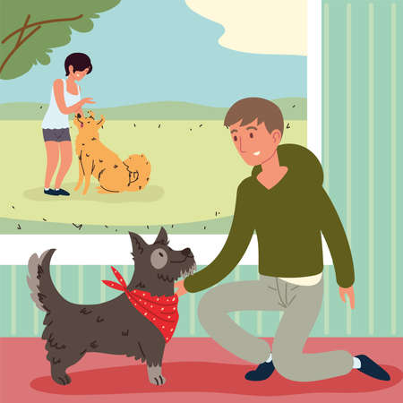 pets and peopleのイラスト素材