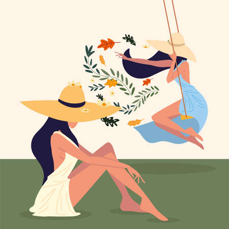 women meditation and relaxingのイラスト素材