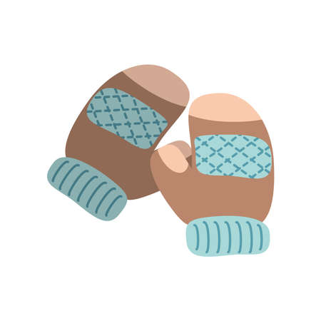 knitted winter glovesのイラスト素材