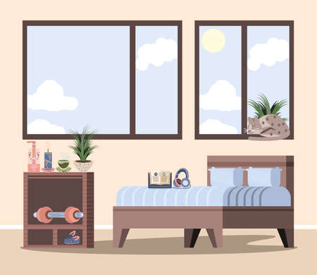 home room interiorのイラスト素材