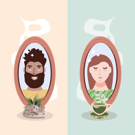couple self careのイラスト素材