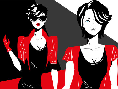 elegant women fashionのイラスト素材