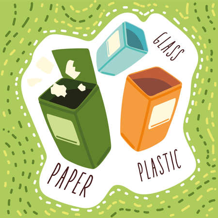 recycle process binsのイラスト素材
