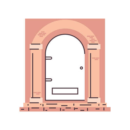 front door shaped archのイラスト素材