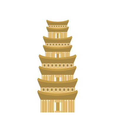 korean traditional buildingのイラスト素材