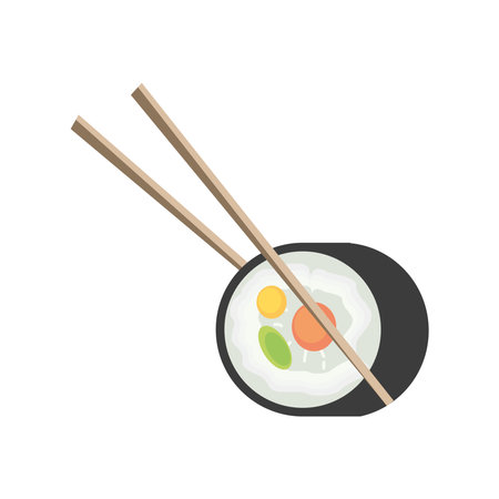 sushi in chopsticksのイラスト素材