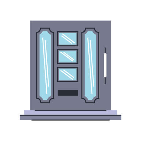 front entryway with glassのイラスト素材