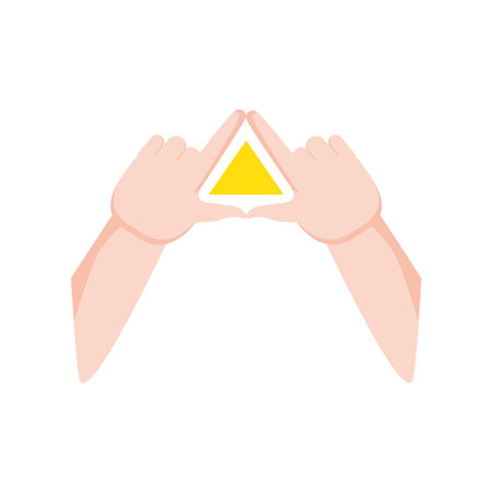 hands shaped triangleのイラスト素材