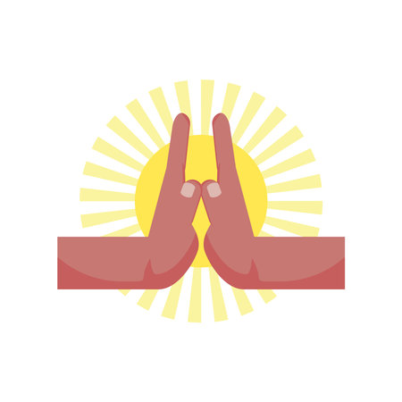 hands together in prayerのイラスト素材