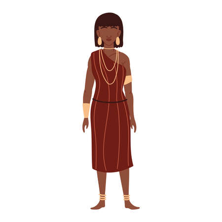 young aboriginal womanのイラスト素材