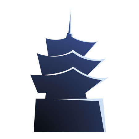 chinese traditional templeのイラスト素材