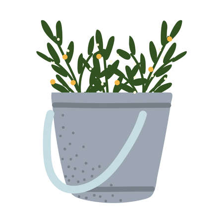 pot with flowersのイラスト素材