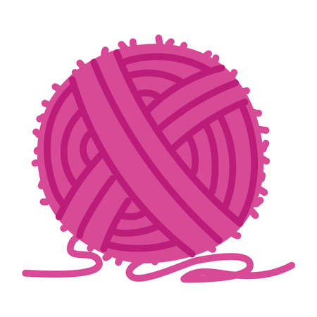 pink ball woolのイラスト素材