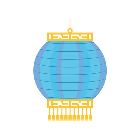 blue paper lanternのイラスト素材