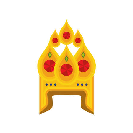 golden crown with jewelryのイラスト素材
