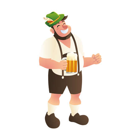 bavarian man with beerのイラスト素材