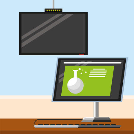 computer device and tvのイラスト素材