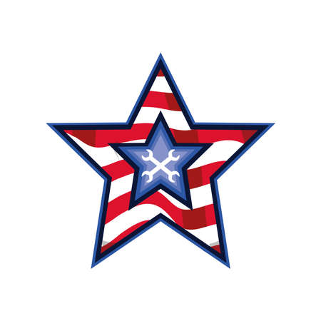 american flag in starのイラスト素材