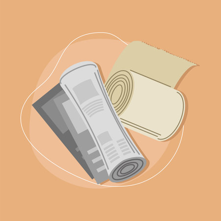 paper rool with newspaperのイラスト素材