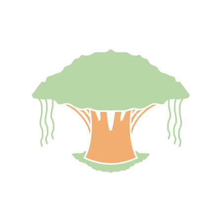 greenery tree botanicのイラスト素材