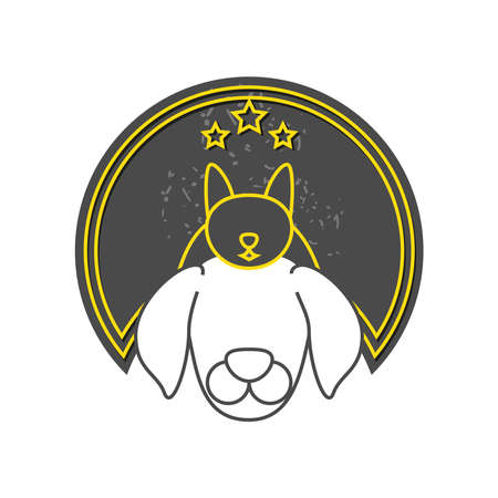 pet dog and catのイラスト素材