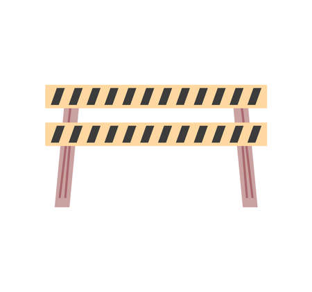 wooden panel barrierのイラスト素材