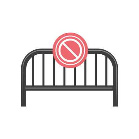 steel barricade prohibited signのイラスト素材