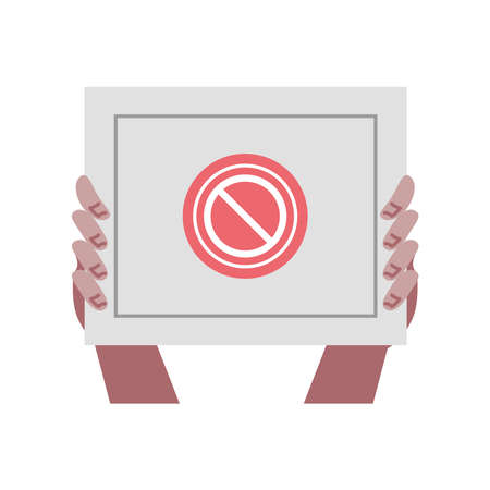 hands holding forbidden signのイラスト素材