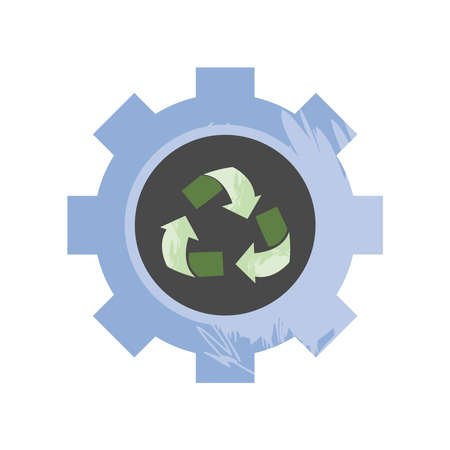 recycling sign in gearのイラスト素材