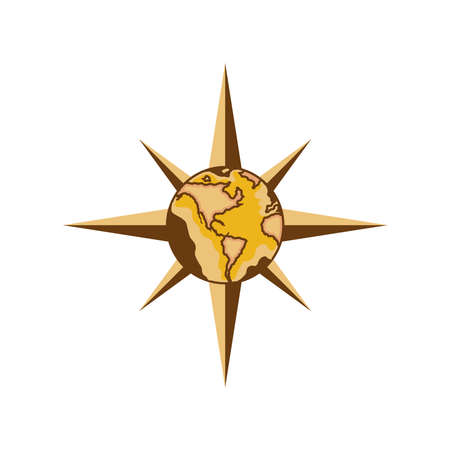 world map compassのイラスト素材