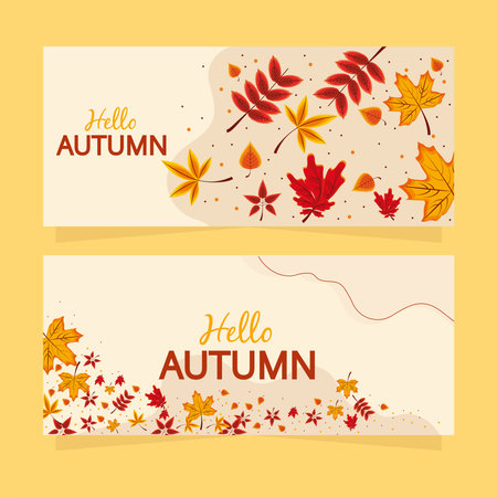 autumn season bannersのイラスト素材