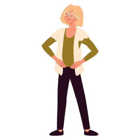 young woman with glassesのイラスト素材