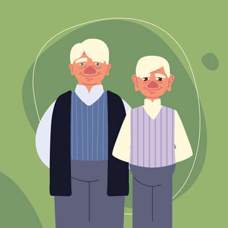 cartoon portrait grandfathersのイラスト素材