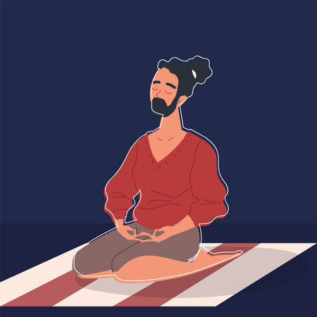 man doing meditationのイラスト素材