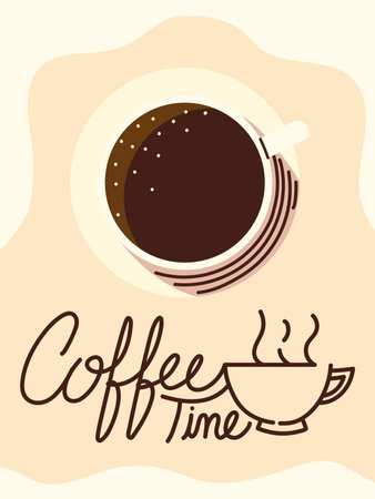 coffee time for posterのイラスト素材