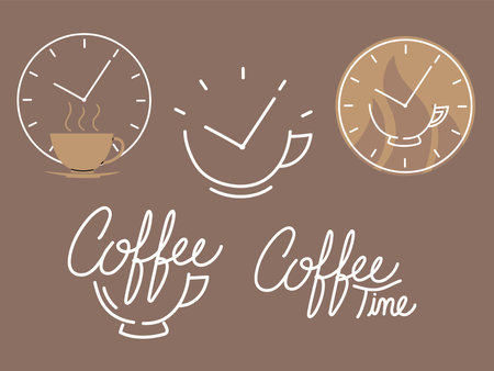 coffee time set iconsのイラスト素材