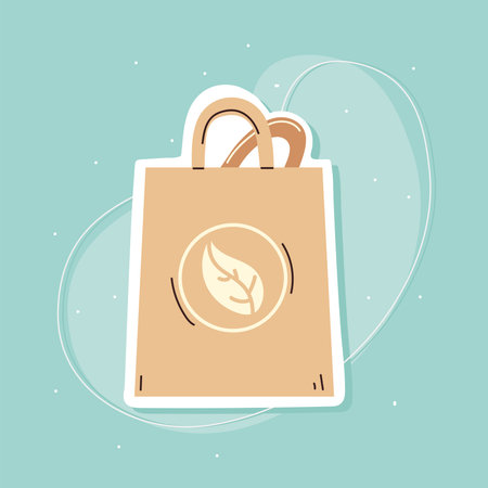 shopping paper bag recycleのイラスト素材
