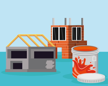 construction renovation homeのイラスト素材