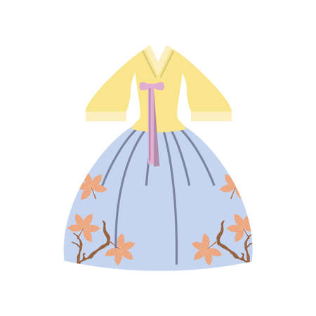 hanbok korean costumeのイラスト素材